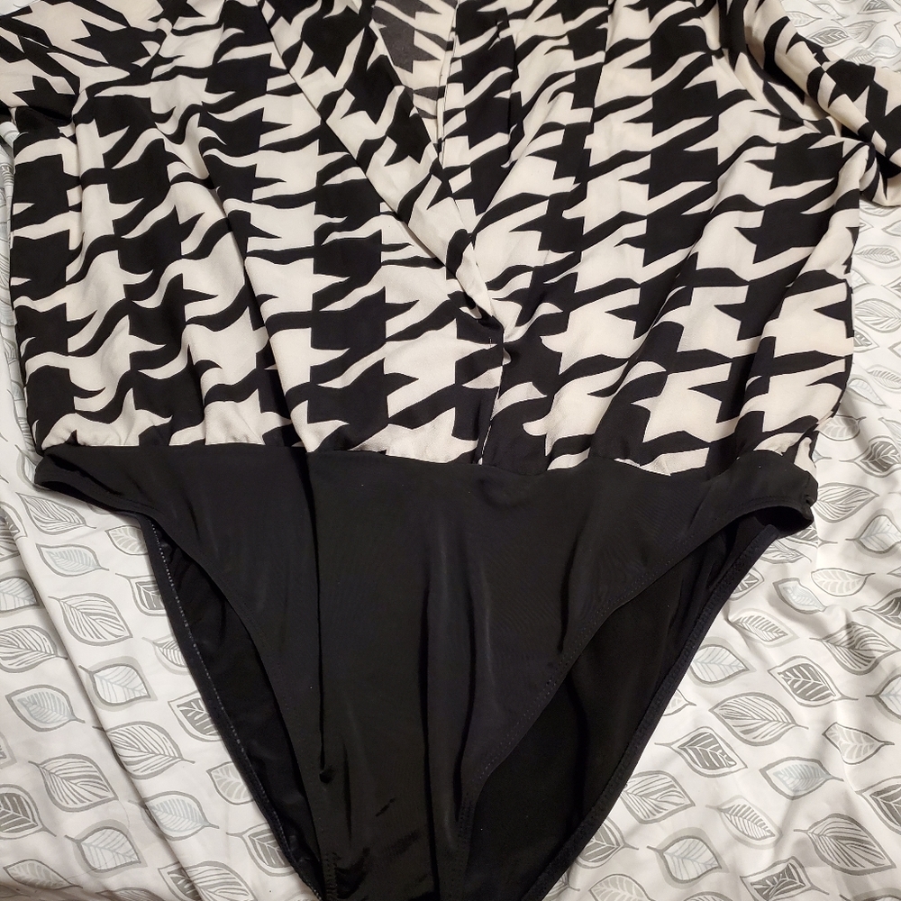 Blk and wht bodysuit